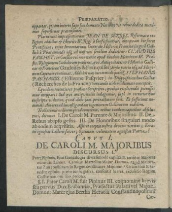 Caput I. Discursus I. - III.
