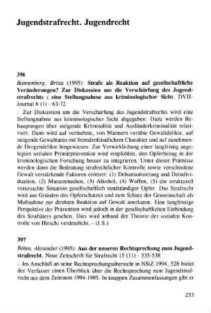 233-244, Jugendstrafrecht. Jugendrecht
