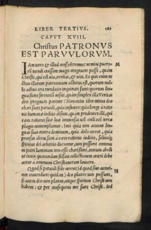 Caput XVIII. Christus Patronus Est Parvulorum.