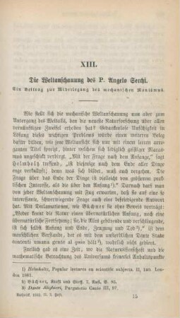 225-260 Die Weltanschauung des P. Angelo Secchi : ein Beitrag zur Widerlegung des mechanischen Monismus (Fortsetzung)