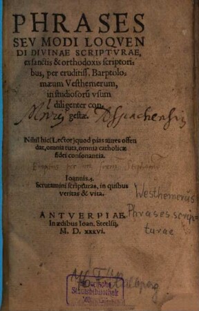 Phrases seu modi loquendi divinae scripturae