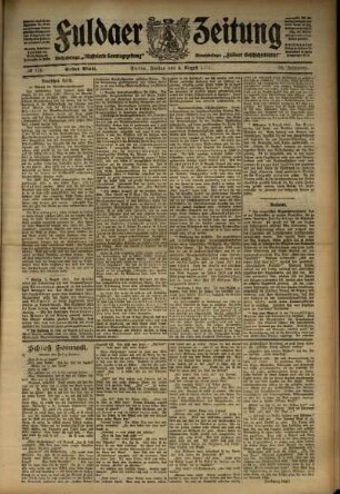 Erste Ausgabe vom Freitag, den 04. August 1911.