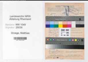 Entnazifizierung Matthias Droege , geb. 13.06.1901 (Schlosser)