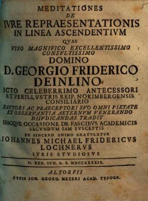 Meditationes de iure repraesentationis in linea ascendentium