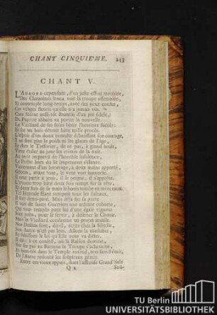 Chant cinquie'me.