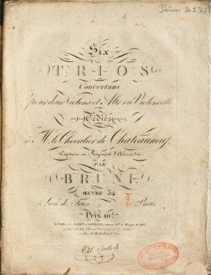 Six trios concertans pour deux violons et alto ou violoncelle : oeuvre 34 ; 5e livre de trios, 2