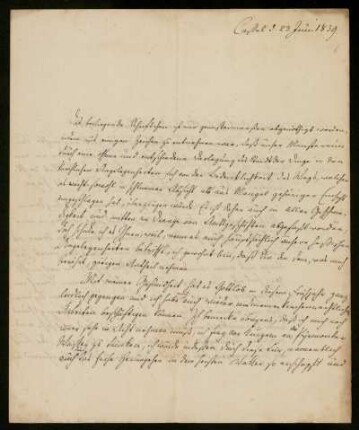 6: Brief von Johann Wilhelm Bickell an Gustav Hugo, Kassel, 23.6.1839
