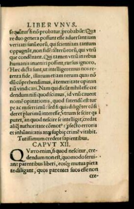 Tutissimum credere sapientibus. Caput XII.