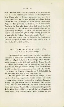 Bericht über zwei Gallertmeteoritenfälle (Otto Hahn)