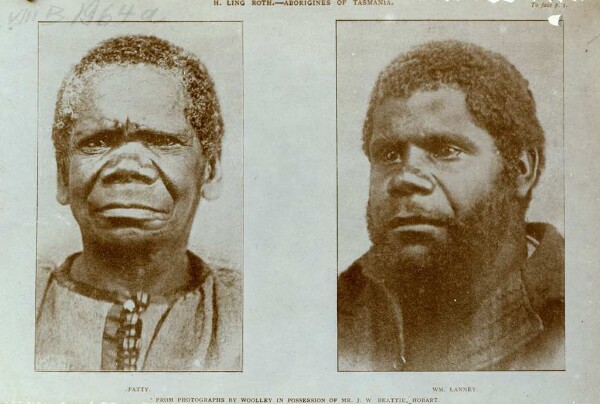 "Aborigènes de Tasmanie, Patty et WM.Lanney"