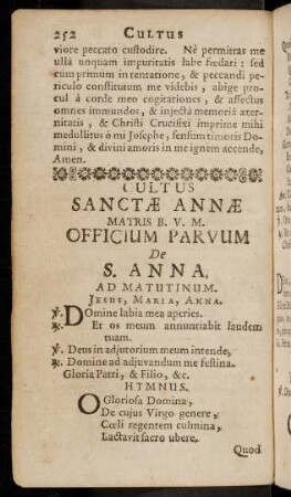 252-258, Cultus Sanctae Annae