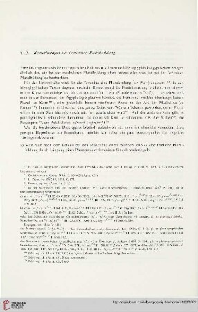 §10: Bemerkungen zur femininen Pluralbildung