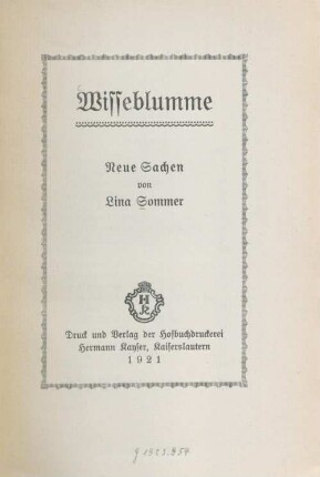 Wisseblumme