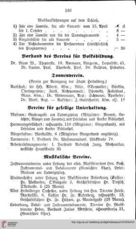 Vereine und wohlthätige Anstalten