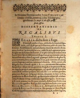 Diss. inaug. de regalibus