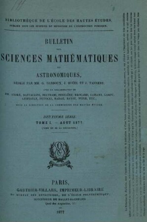 Tome I. - Aout 1877.
