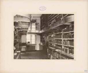 Dienstgebäude für das Preußische Staatsministerium, Berlin General-Lotterie-Direktion: Innenansicht Bibliothek