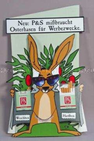 Werbeaufsteller für "Player's P und S"-Zigaretten