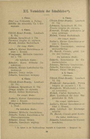 XII. Verzeichnis der Schulbücher
