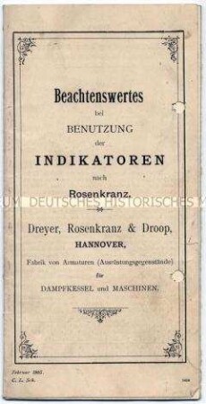 Beachtenswertes bei Benutzung der Indikatoren nach Rosenkranz.