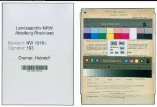 Entnazifizierung Heinrich Cremer , geb. 01.01.1900 (Buchhalter)
