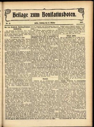 Zweite Ausgabe vom Sonntag, den 17. Oktober 1909.
