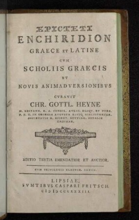 Epicteti Enchiridion Graece Et Latine