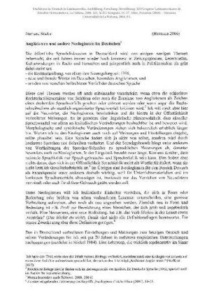 Anglizismen und andere Neologismen im Deutschen