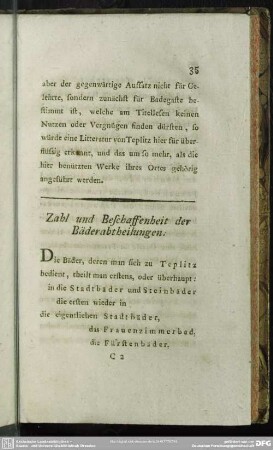 Zahl und Beschaffenheit der Bäderabtheilungen
