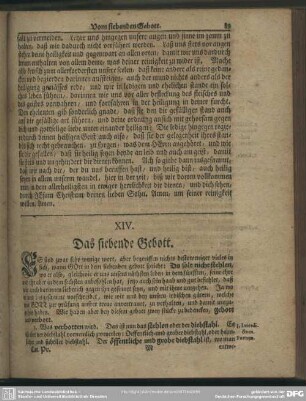 XIV. Das siebende Gebott