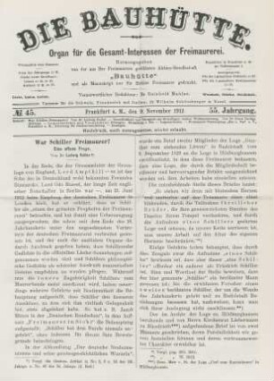 No. 45. Frankfurt a. M., den 9. November 1912. 55. Jahrgang.