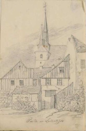 Partie mit Wenzelskirche in Lommatzsch in Sachsen