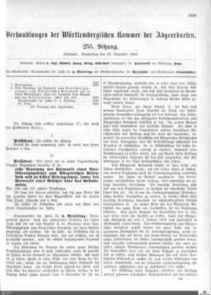 255. Sitzung, Stuttgart, 22.12.1898