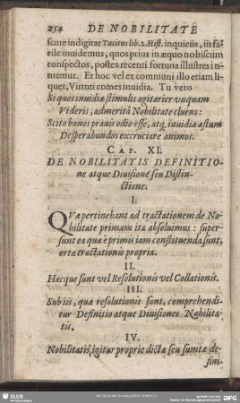 Cap. XI. De Nobilitatis Definitione atque Diuisione seu Distinctione