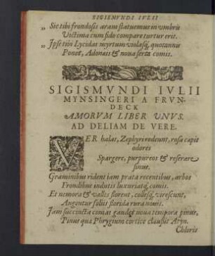 Amorum liber unus.