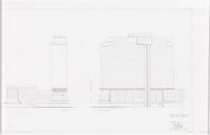 Geschäftshaus Martin-Luther-Straße/Kleiststraße (Philips/Berlin Center), Berlin-Schöneberg 2.Projektstufe: Ansichten von N und W 1:200