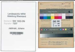 Entnazifizierung Johann Jablinski, geb. 14.12.1903 (Bohrer)
