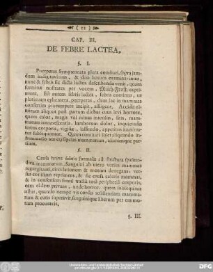 Cap. III. De Febre Lactea,