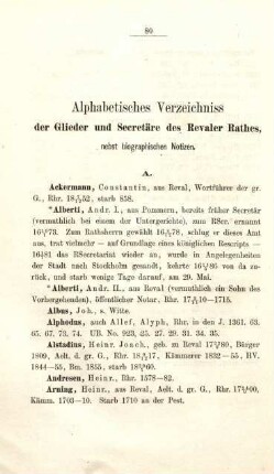 Alphabetisches Verzeichniss