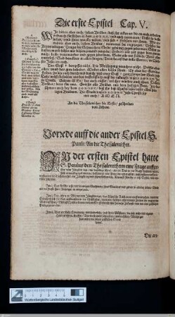 Die ander Epistel S. Pauli: An die Thessalonicher