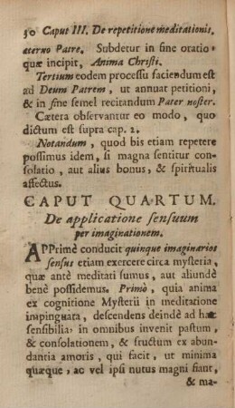 Caput quartum. De applicatione sensuum per imaginationem.