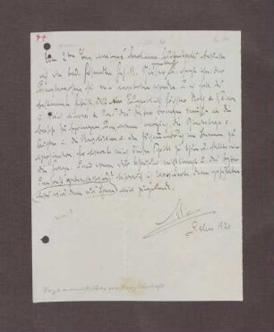 Brief von Prinz Max von Baden an Kurt Hahn; Besuch bei Friedrich Nieser, dem badischen Gesandten in Berlin