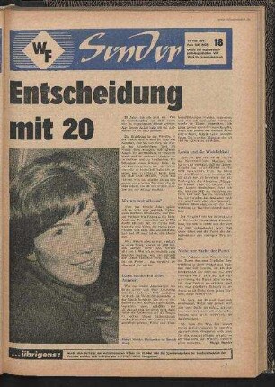 Betriebszeitung 'WF-Sender', Nr.18/1966 (16. Mai 1966)