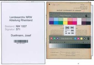 Entnazifizierung Josef Duellmann , geb. 26.09.1897 (Kaufm.Angestellter)