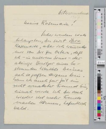 Brief an Rosemarie Clausen