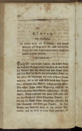 Elmina, eine Erzählung, die etwas mehr als Dichtung, und etwas weniger als Wahrheit ist,[...]
