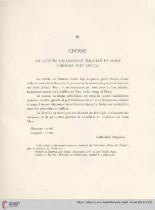 Crosse (En cuivre champlevé, Limoges XIIIe siècle)