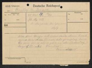 Brief von Ingolf Kuntze an Gerhart Hauptmann