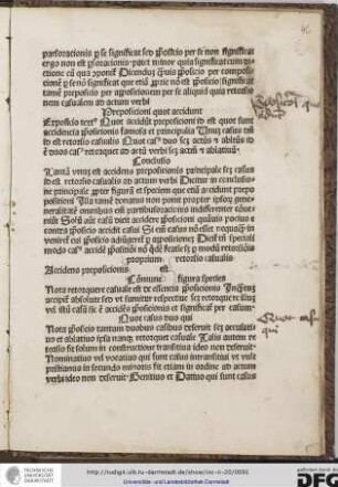Expositio textus: quot accidunt prepositioni id est quot sunt accidentia prepositionis famosa et principalia