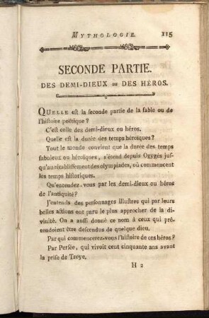 Seconde Partie. Des demi-dieux ou des Héros.